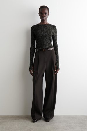 COS Women's Maglia Slim In Lana Merino in Grigio