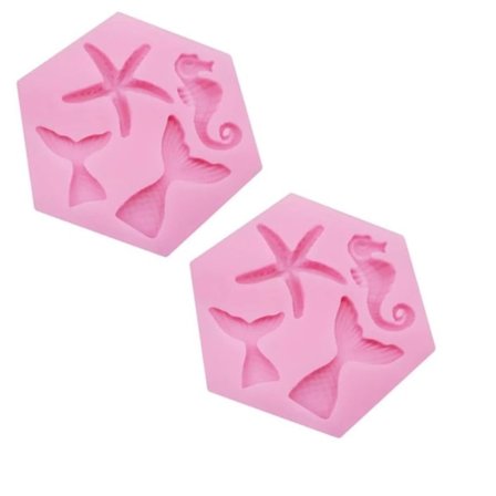 2stk Havfrue Tema Kakeformer sjokoladeformer Silikonkake