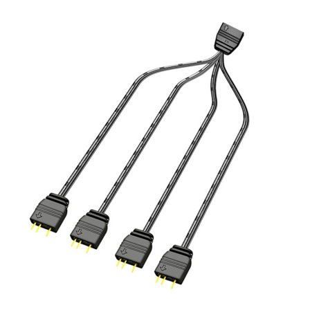 ARGB 5V 3-stifts förlängningskabeladapter 33cm 1 till 4 RGB-splitterkabel för PC LED