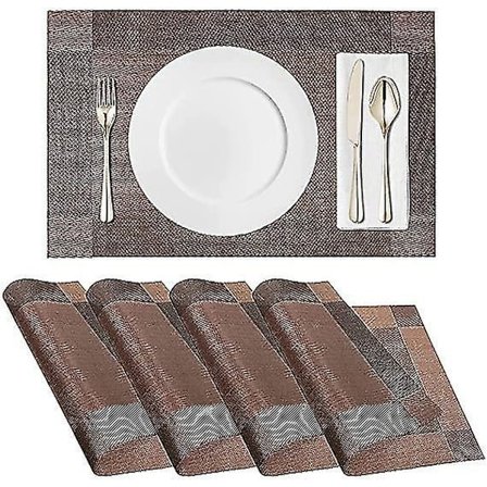 Bordsmåtter Sæt 4 Skridsikker Tørrebare Placeringsmåtter Underlag