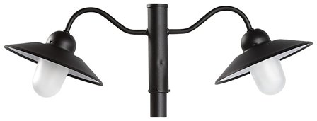 Westal Stall II Stolpearmatur 300 x 300 mm, E27 Sort, sandblæst, Belysning