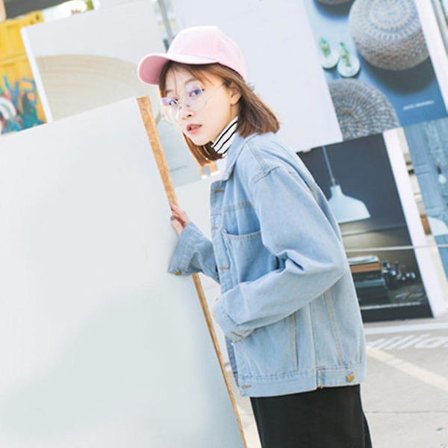 Bf Vindkort Dame Denimjakke Lang Erme