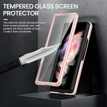 Læderetui Kompatibelt Med Samsung Galaxy Z Fold 3 Med S Pen Holder & Front Screen Protector
