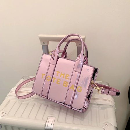 Dam Topphandtag Väska Brev Lackläder Ren Färg Lyxig Designer Tote Handväskor Kvalitet Messenger Axelremsväska