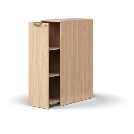 Seitenschrank QBUS links, abschließbar, 1250x400x800 mm, Eiche