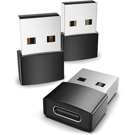 USB C-hona till USB-hane adapter 3-pack, svart
