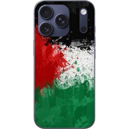 Kompatibelt Mobilskal till Apple iPhone 17 Pro Palestina flagga i färgstänk rött grönt svart vitt konstnärlig design som symboliserar hopp och fr