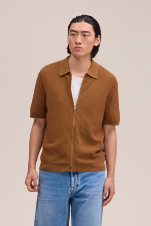 Gustav Cardigan Herr Khaki Ekologisk Bomull