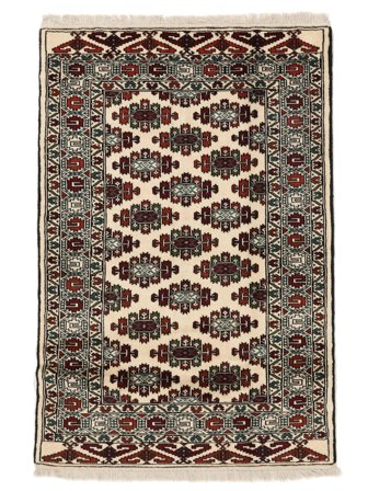 Turkaman Rug Hand Knotted 103X152 Black/Beige Persia