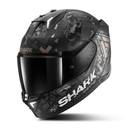 Casco Integrale Shark Skwal i3 Hellcat Mat Nero/Cromo/Antracite S