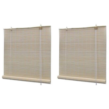 vidaXL Rullgardin naturlig bambu 2 st 120x160 cm