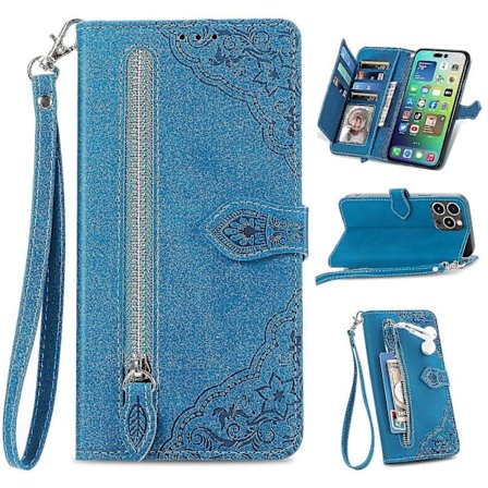 iPhone X/XS Læderpung Etui med Lynlås - iPhone XR Flip Læderpung Etui [DB] Brun XXL