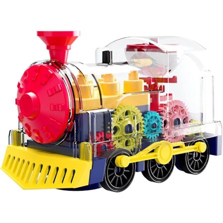 Gear Toy Tog Stem Pædagogisk Tog, Blinkende Lys og Musik Tog Legetøj, Elektrisk Universal Roterende Mekanisk Gear Tog Todi Man Jiays & Gaver