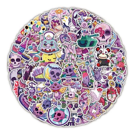 Halloween-klistermärken: Lekfulla motiv, 100 st