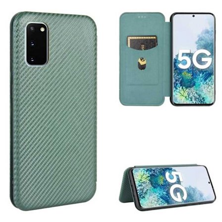 Samsung S20 FE Flip Case -korttipaikka CarbonDreams Vihreä