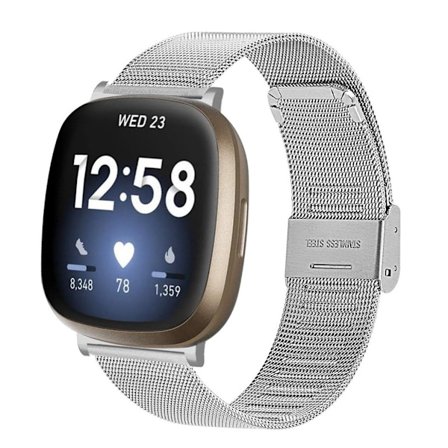 Fitbit Sense / Versa 3 elegant stainless steel watch band - Silver