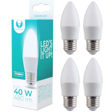 4-pack Led-lampa E27 6w 480lm (3000k) Varm Vit Vit