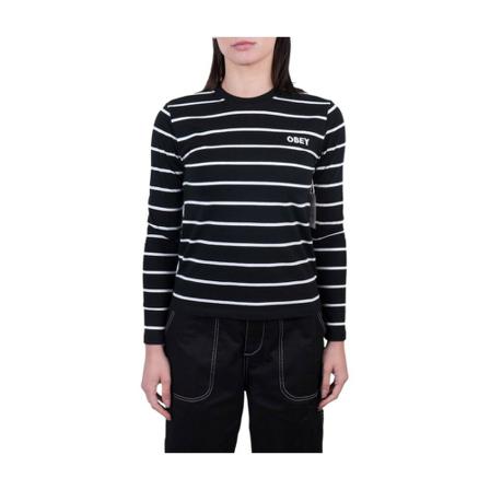 Obey, Round-neck Knitwear Zwart, Dames, Maat:M