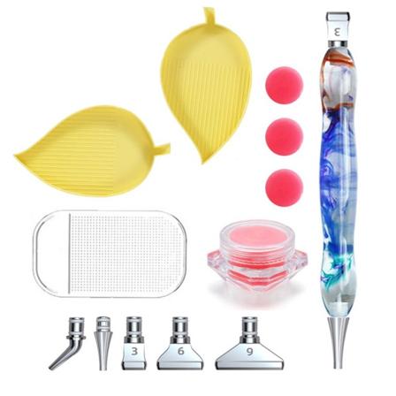 13 stk. diamantmalingspen af harpiks med legeringsspidser til diamantmaling set 6