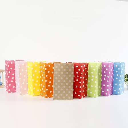 Polka Dot Presentpåse i papper - 20-pack små presentpåsar i papper, små presentpåsar