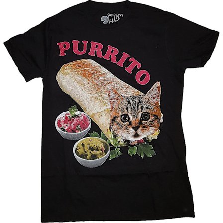 Purrito Kitty Cat In A Burrito Grafisk T-shirt - X-large