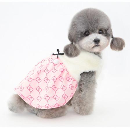 Lemmikkien vaatteet Koiran kissan vaatteet Nalle-/Pomeranian vaatteet puuvillapehmustetut vaatteet Pink L