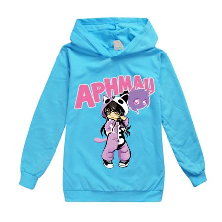 Barn Pojkar Flickor Aphmau Hoodie Långärmad Toppar Sweatshirt Pullover Light Blue 170cm