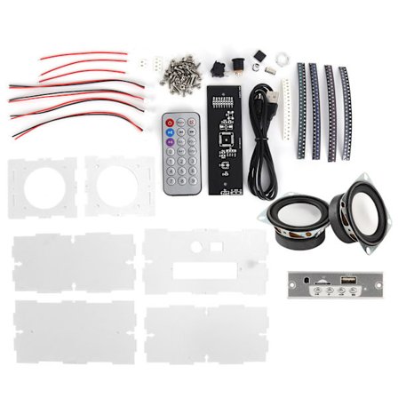 DIY Bluetooth-kaiutinkotelon sarja pieni elektroninen äänenvahvistin läpinäkyvä kotelosarja (12 kanavan spektri Bluetooth-kaiutin 40 Hz:n kaiuttimet)