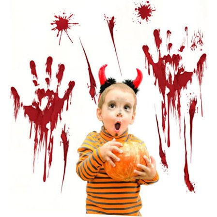 2 kpl Verileima Lattiakoriste Verinen Kädenjälkitarra Halloween Seinätarrat Halloween Ikkunatarrat Kummitustalon Seinäkiinnikkeet