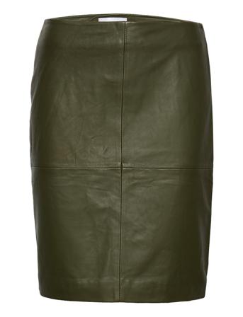 2Nd Cecilia - Classic Leather Kort Skjørt Grønn 2NDDAY