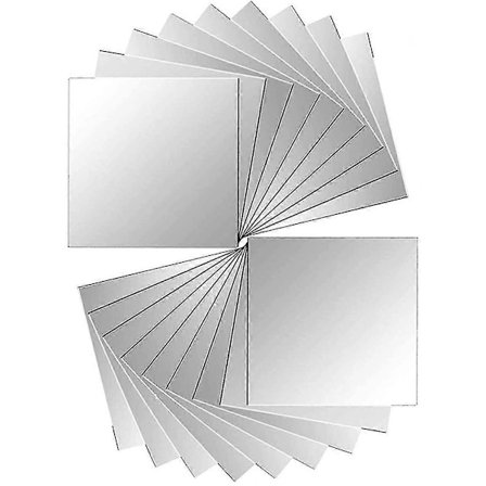 18 kpl Peililaattoja Itsekiinnittyvät Peilitarrat Seinään 15 x 15 cm [D]