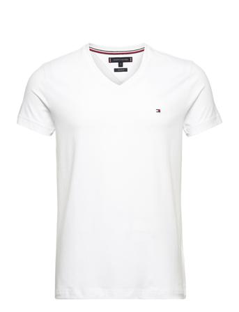 Core Stretch Slim V-Neck Tee T-shirts Short-sleeved Vit Tommy Hilfiger