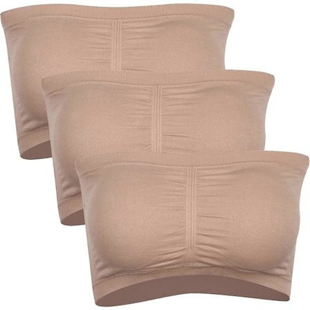 3 pakkausta olkaimettomia rintaliivejä naisille, naisten bandeau-rintaliivit, pehmustetut saumattomat crop-rintaliivit, pehmeät ja mukavat langattomat