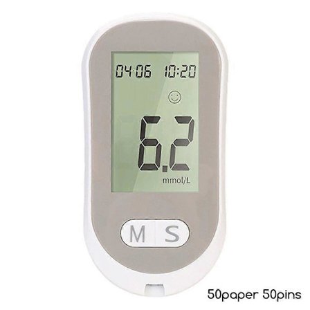 Brukervennlig blodsukkerapparat med stor og lettlest skjerm for eldre A 50 papir 50 nåler