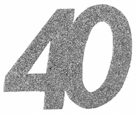 Konfetti silver 40 år, 6-pack