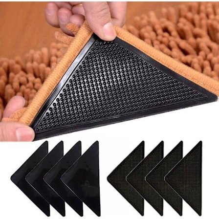 8-pak skridsikre tilbehør til tæpper – forhindrer tæppet i at glide eller rulle op, let at vaske og genanvendeligt, passer til alle typer tæpper