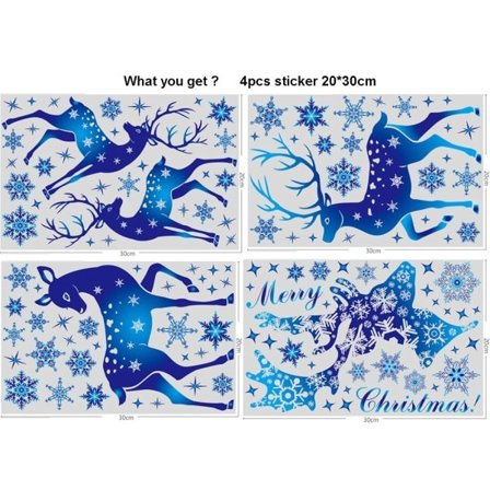 Jul Vindue Klistermærker Væg Klistermærke Xmas Decals Jule Dekorationer Til Hjem
