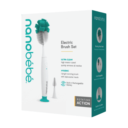 Nanobébé Elektrisk Flaskebørste, Turkis, 1 stk.