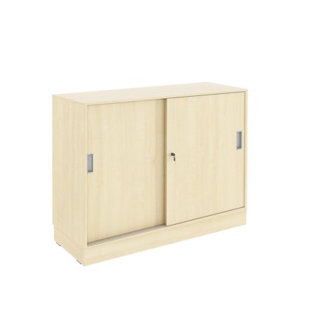 DENORD DESIGN Skjutdörrskåp 2xA4 1200 mm björk - Lyreco - Kontorsmöbler och inredning - Skåp och hyllor - Skåp