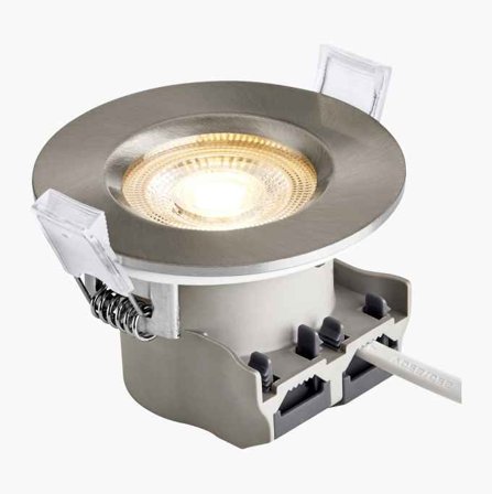 Inbyggnadsspot LED IP65 borstad nickel
