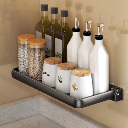 Sammenleggbar vegghylle for campingvogn – 12-tommers (30 cm) oppfellbar baderomshylle. Kompakt og vanntett for camping, vaskerom eller kjøkken_OF