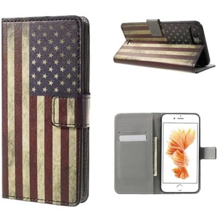 Plånboksfodral Iphone 7 Plus - Flagga USA