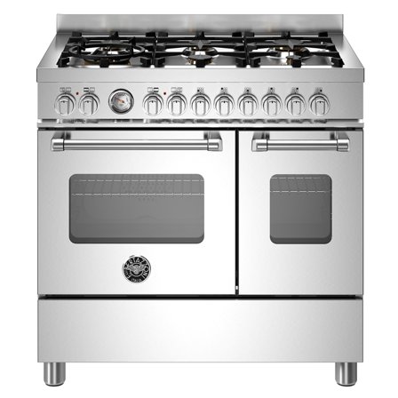 Bertazzoni MAS96L2EXT Master Gasskomfyr med dobbelovn 90 cm, Rustfritt Stål