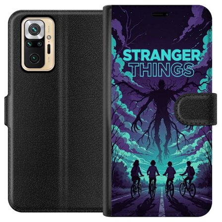 Kompatibel Tegnebogsetui til Xiaomi Xiaomi Redmi Note 10 Pro Stranger Things-inspireret fantasyillustration med mørkt monster, cyklende børn og dram