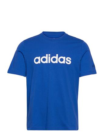 Essentials Embroidered Linear Logo T-Shirt T-shirt Blå Adidas Performance