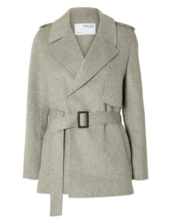 Slfnew Tana Short Handmade Jacket B Grey Selected