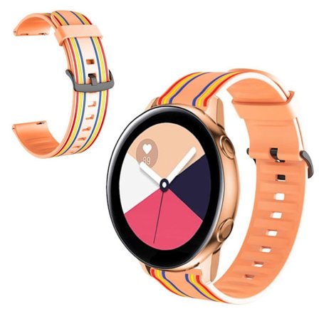 22mm Twill tone watch band for Samsung, Amazfit and Huawei watch - Orange / Colorful