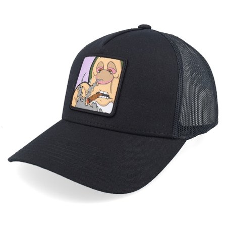 BOOM - Svart trucker Keps - Little Man Smoke Patch Black A-frame Trucker @ Hatstore