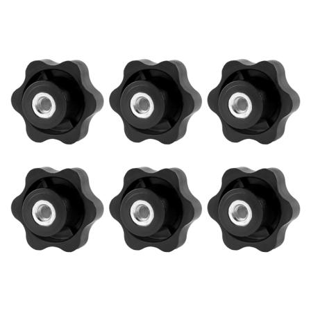 6 stk M8 stjerneskruer med innvendig gjenge, diameter 48 mm, utvendig gjenge, tiltrekking