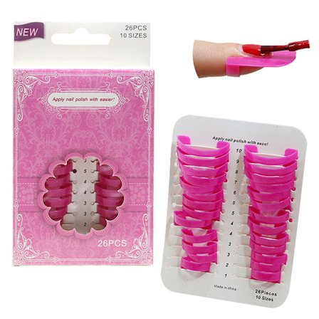 26 stk. 10 størrelser C Skjold Neglebeskytter Neglelakbeskytter til fingre